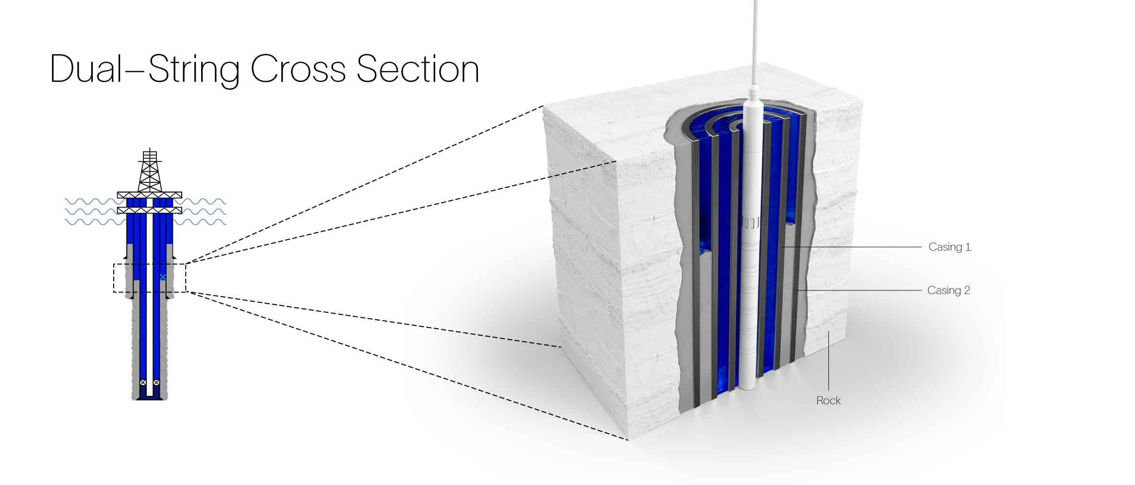 dual-string cross section image