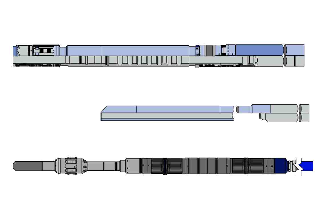 Schematic shows components of the integrated liner hanger tieback system and the expansion tool.