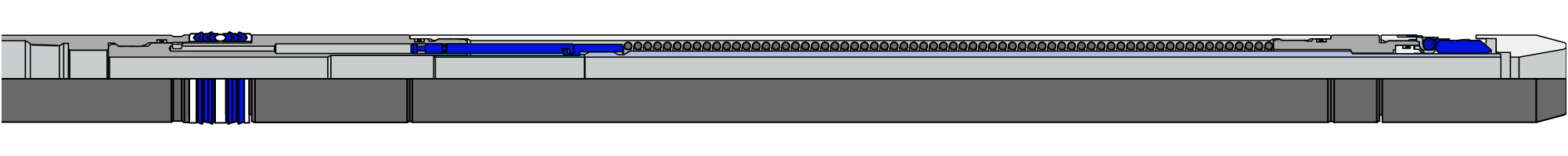 Partially cutaway schematic of a Recovery wireline-retrievable subsurface safety valve.