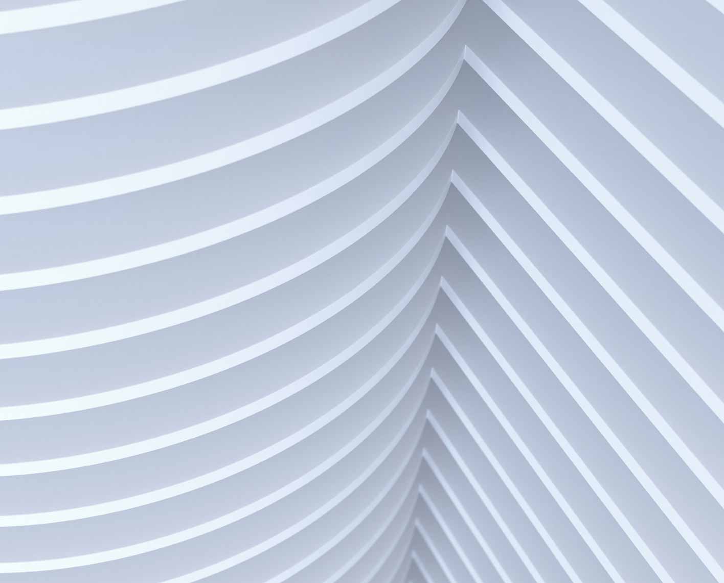 Abstract pattern showing curved planes meeting straight ones to form a kind of ceiling.