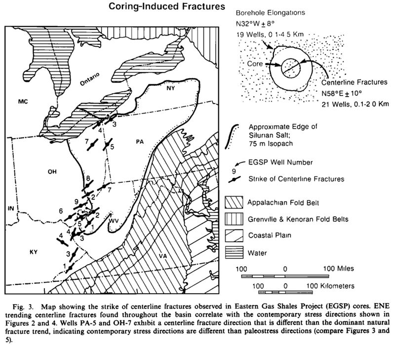Coring induced fratures