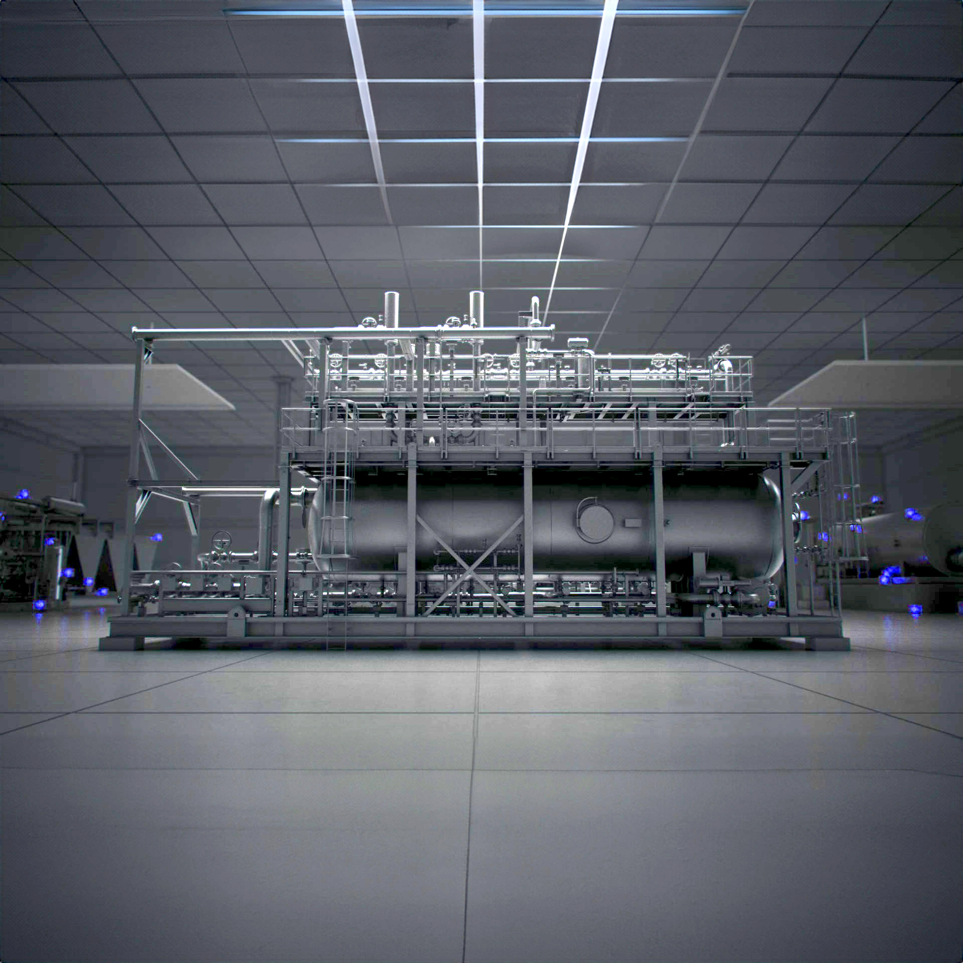 Oil treater in a process facility.