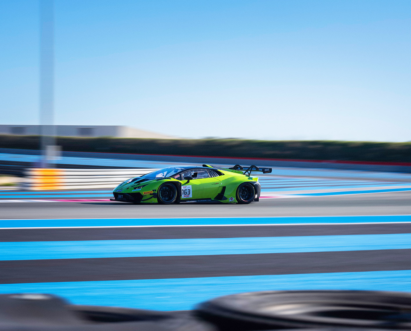 Premium racecar during a race.