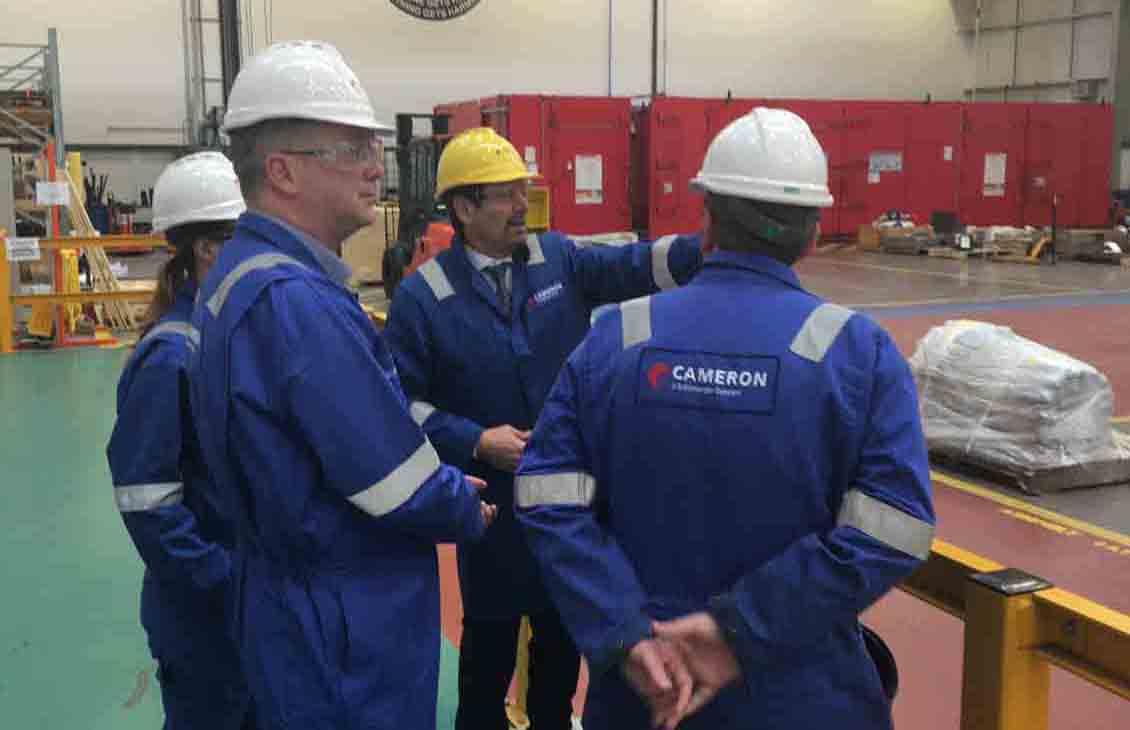 Inspecting a safety system during manufacturing.