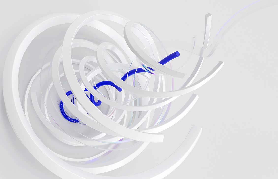 Production Facility image with abstract background and transition technologies arrows.